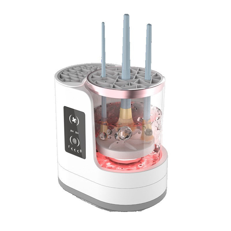 Dispozitiv Portabil de Curatare a Pensulelor de Machiaj, cu Functie de Uscare, 5V, 850RPM, Cablu 1.2 m, 17.3 x 12.1 x 17.5 cm, Alb