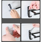 Suport din aluminiu pentru 2 prosoape + 2 cuiere, lungime 60 cm