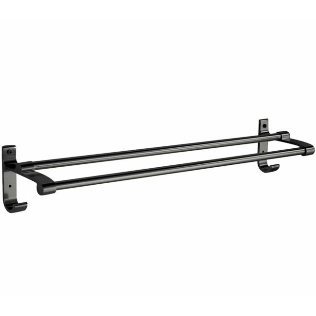 Suport din aluminiu pentru 2 prosoape + 2 cuiere, lungime 60 cm