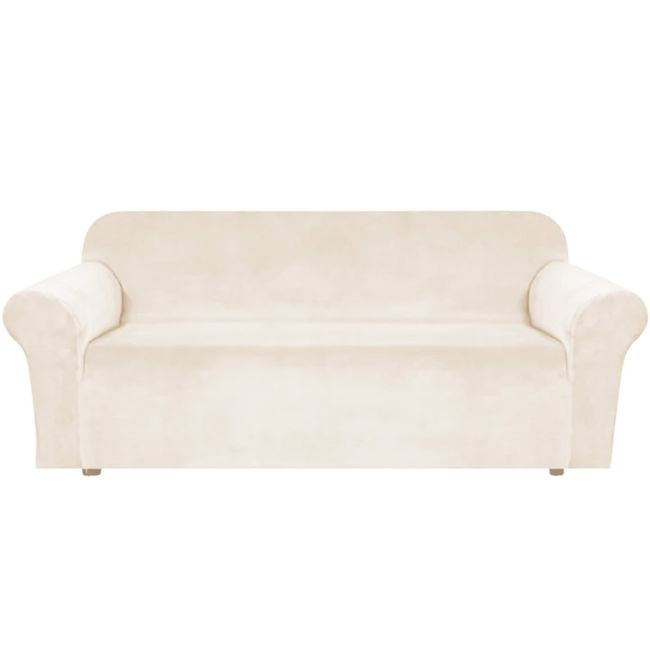 Husa universala pentru canapea standard cu 3 locuri, imitatie catifea, culoare BEJ