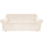 Husa universala pentru canapea standard cu 3 locuri, imitatie catifea, culoare BEJ