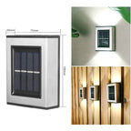 Aplica solara LED ABS/Policarbonat, rezistenta la apa IP65, pentru trepte, borduri, terasa, 1.2V, 600mah, 10 x 7.5 x 3 cm, lumina alb calda, negru