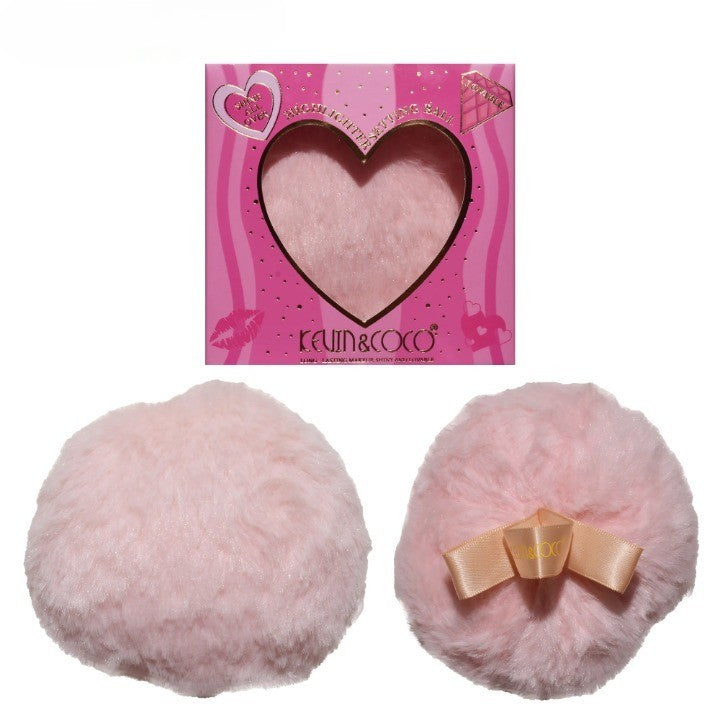 Aplicator pentru iluminator/pudra, Tip Buretel Pufos roz