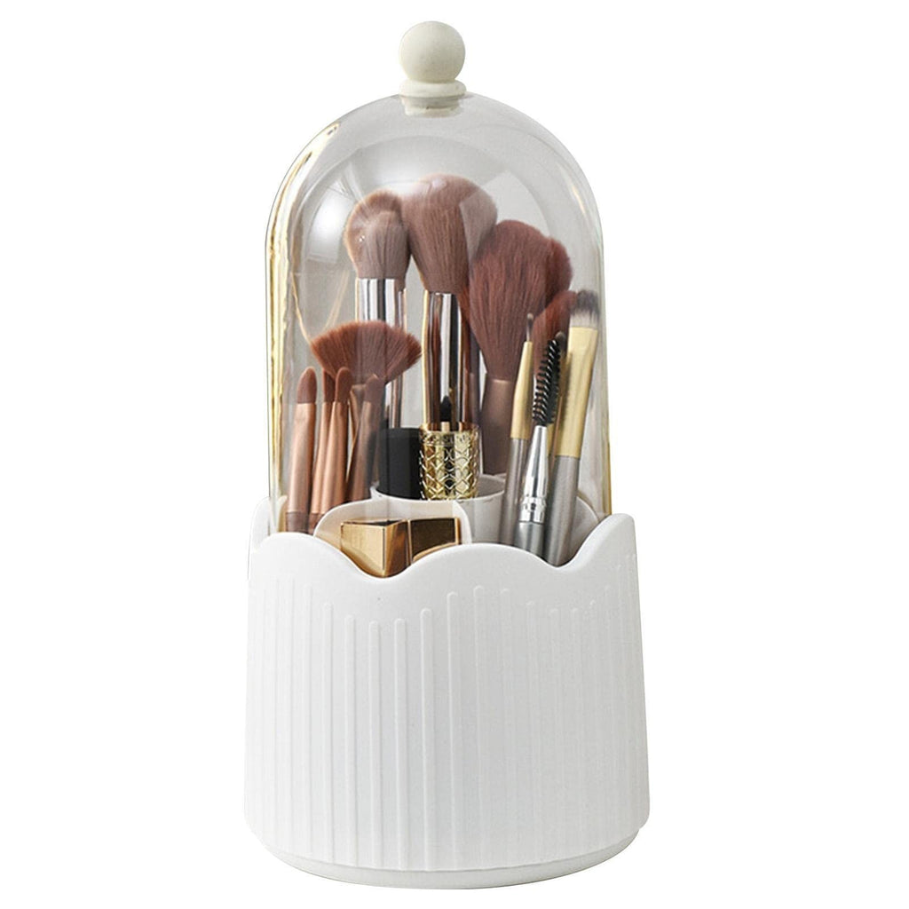 Cutie pentru Depozitarea Pensulelor de Machiaj, Rotativa, Alba