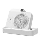 Ventilator 2in1, Functie Incarcare Telefon Wireless, 100 Trepte de Viteza, 2400 mAh, 5V, 2A, 25 x 16.5 x 24 cm, Alb