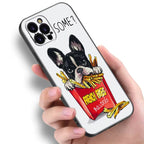 Husa de Protectie, Husa de Protectie pentru iPhone din TPU, Imprimeu Bulldog SOME, Alb