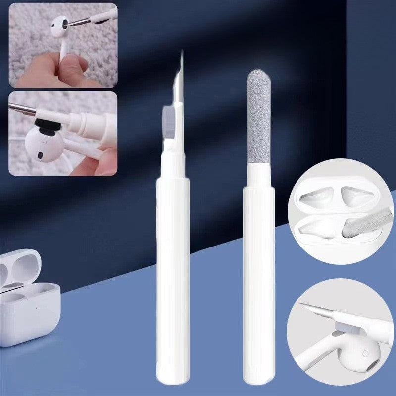 Kit de Curatare Casti 3in1, Multifunctional, din ABS, 10.6 x 1.3 x 1.3 cm, Alb