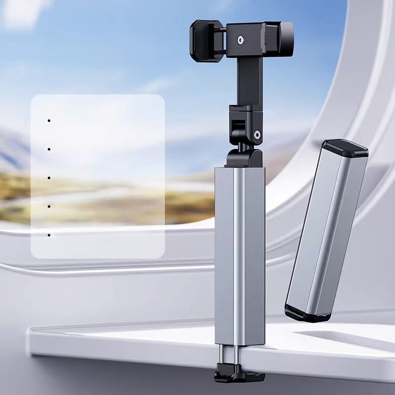 Suport pentru Telefon Mobil, pentru Calatorie, Pliabil, Portabil, Rotativ, Telescopic, Negru/Gri