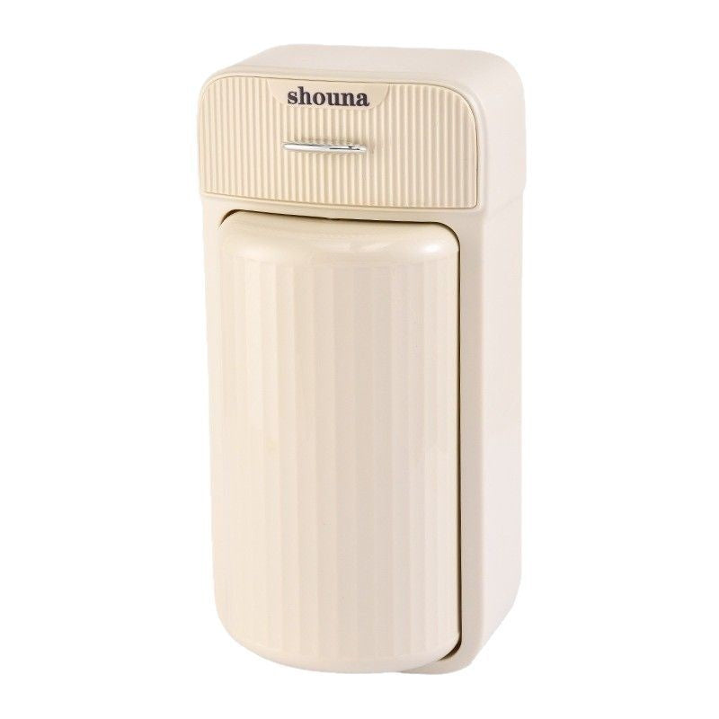 Organizator Baie, 4 Compartimente si 1 Sertar, Rotire 360 Grade, din PP+PET, 27.5 x 16 x 11 cm, Crem