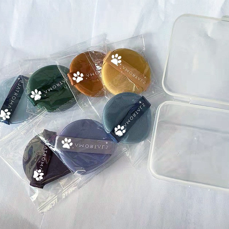 Set 7 Bureti de Machiaj Triunghi, Powder Puff, Multicolor