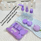 Set Recipiente pentru Cosmetice, 5 Piese, cu Gentuta, pentru Calatorii, Reutilizabile, Mov, Material Plastic, 40 ml, 10g