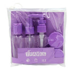 Set Recipiente pentru Cosmetice, 5 Piese, cu Gentuta, pentru Calatorii, Reutilizabile, Mov, Material Plastic, 40 ml, 10g