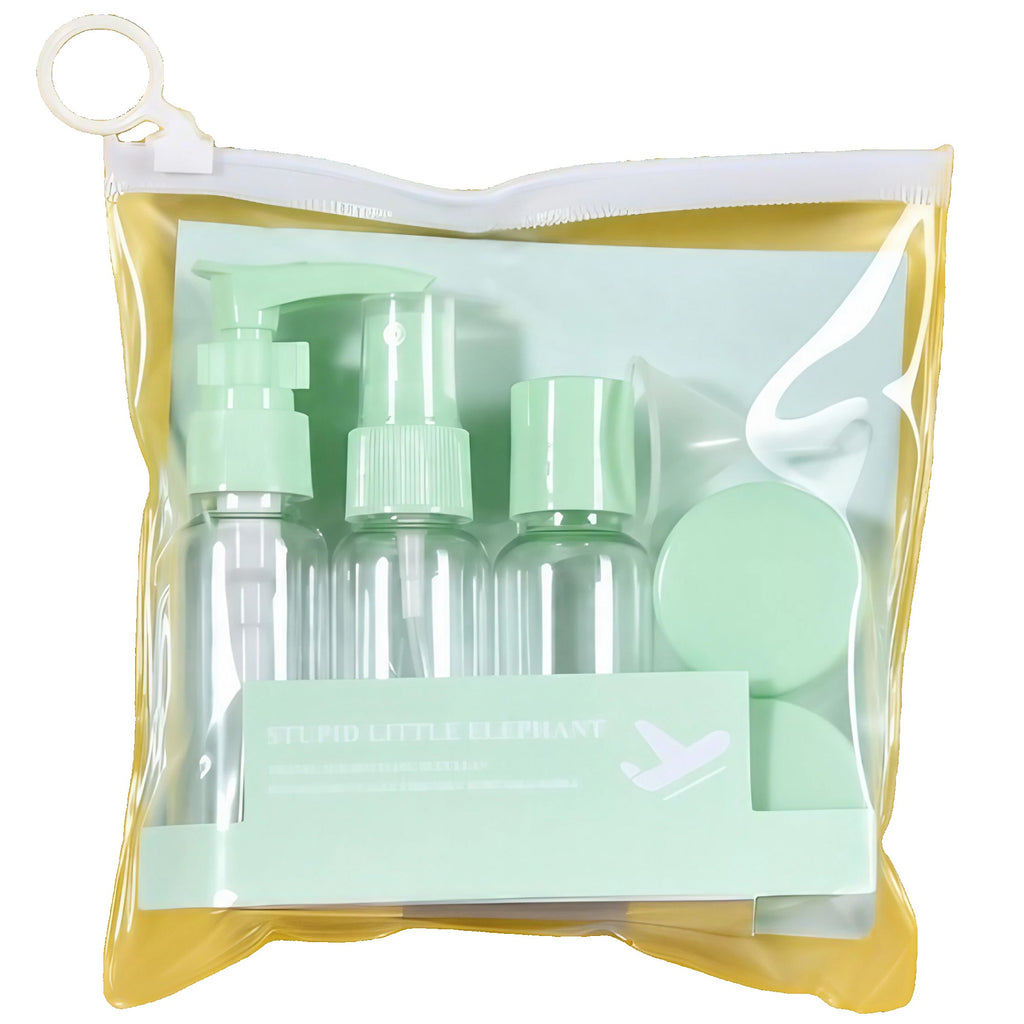 Set Recipiente pentru Cosmetice, 5 Piese, cu Gentuta, pentru Calatorii, Reutilizabile, Verde, Material Plastic, 40 ml, 10g
