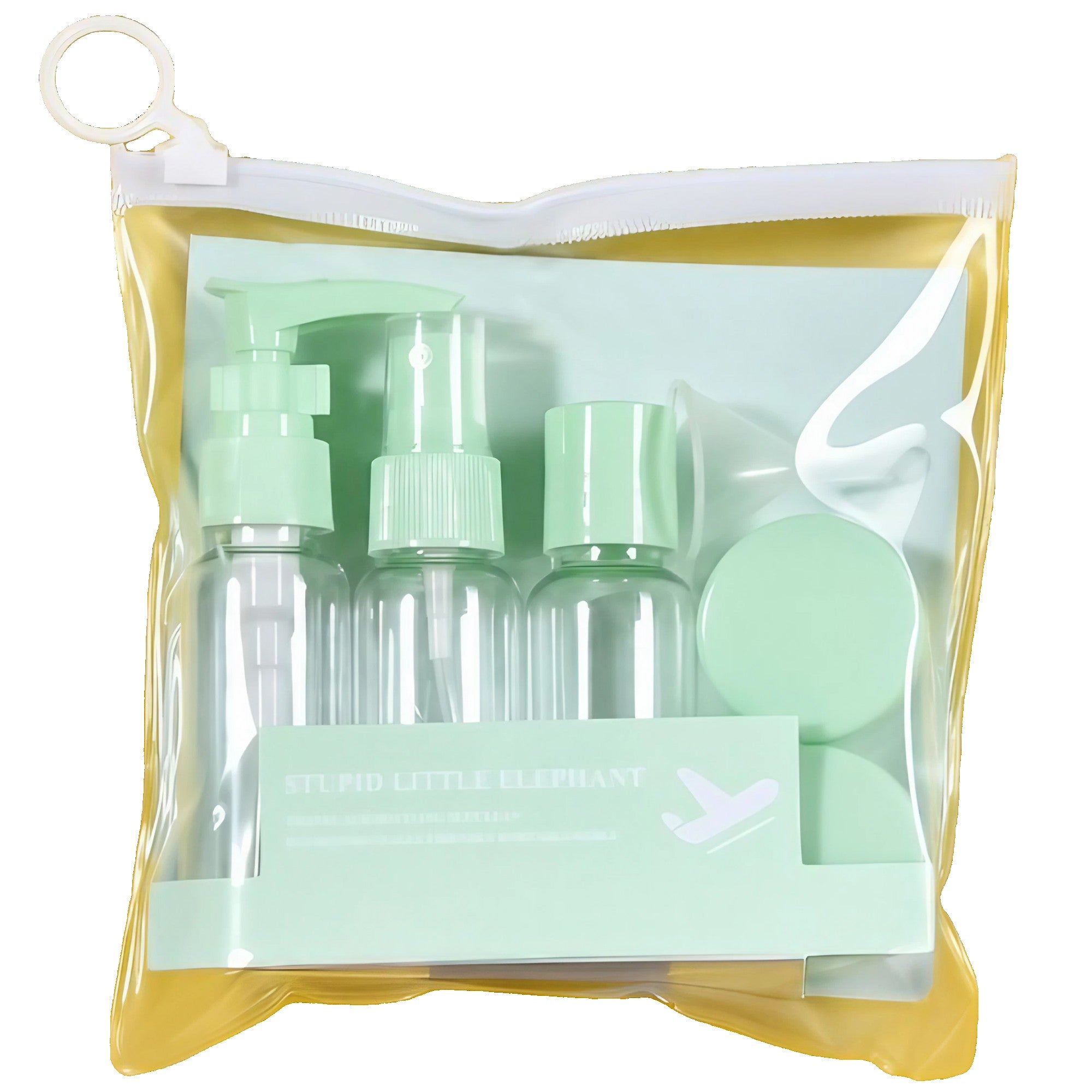 Set Recipiente pentru Cosmetice, 5 Piese, cu Gentuta, pentru Calatorii, Reutilizabile, Verde, Material Plastic, 40 ml, 10g